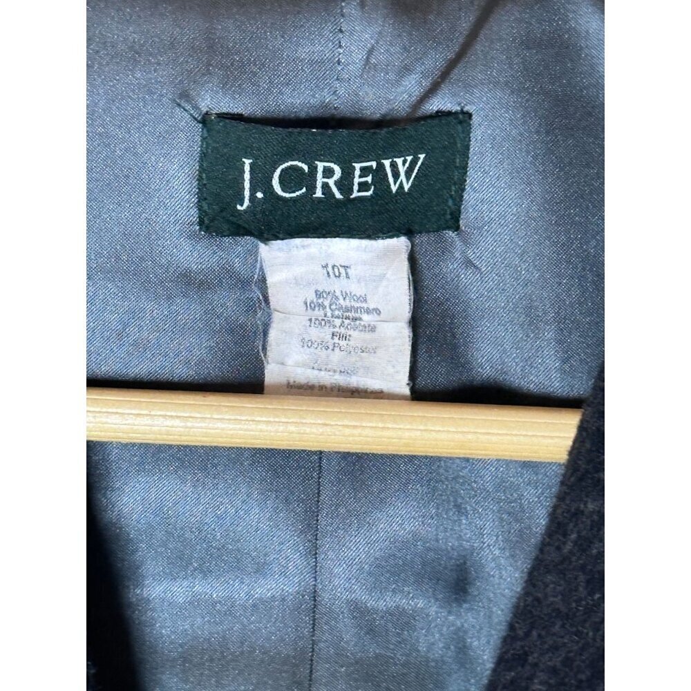 J.Crew‎ Coat Womens Size 10 Gray Tall Long Wool Cashmere Blend Lined - Picture 3 of 11